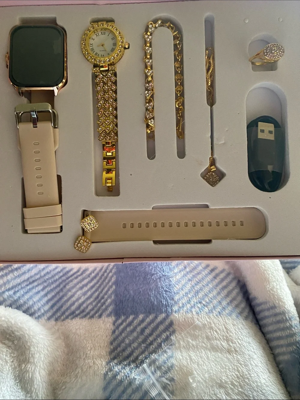 A58 Plus Smartwatch with Rose Gold Jewelry Accent